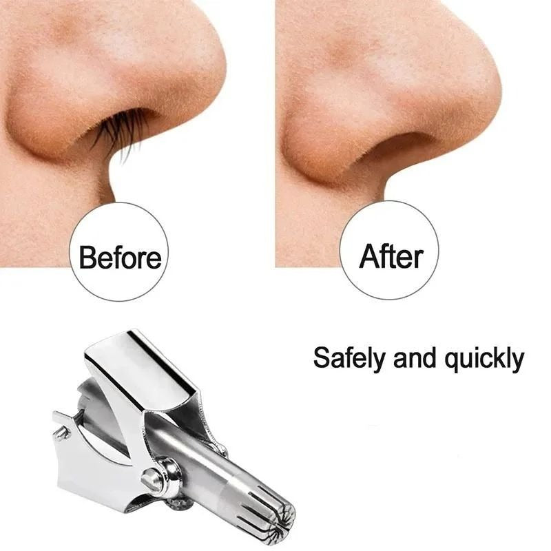 Manual Nose & Ear Hair Trimmer – Stainless Steel Precision Trimming Tool for Safe and Painless Grooming