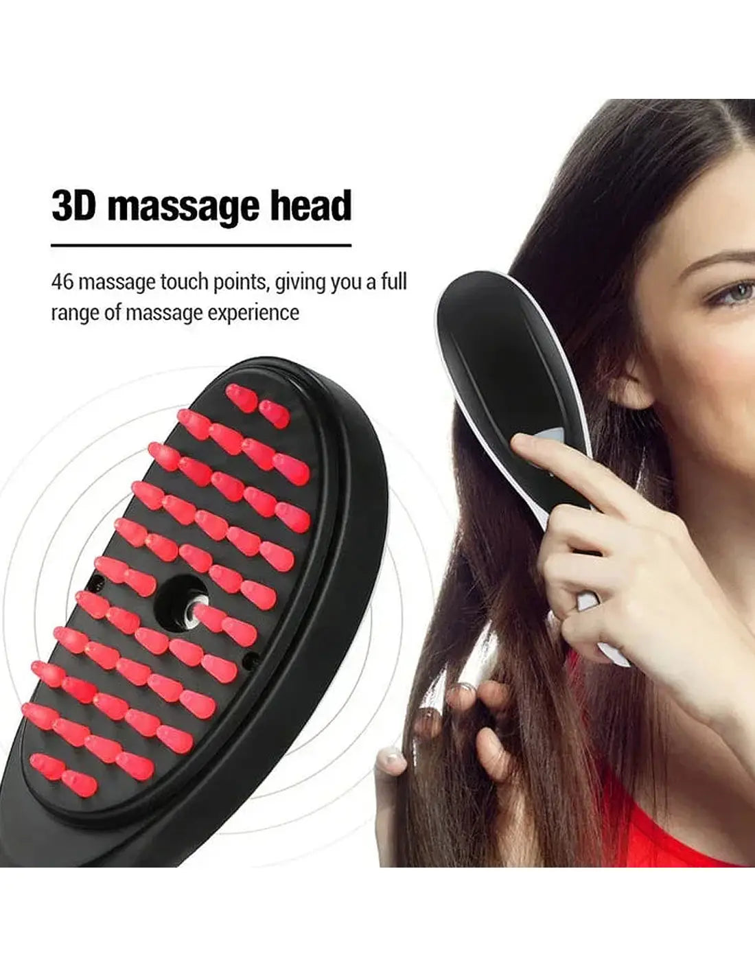 Rechargeable Hair Growth Brush with Steam & Vibration | Hair Therapy Brush