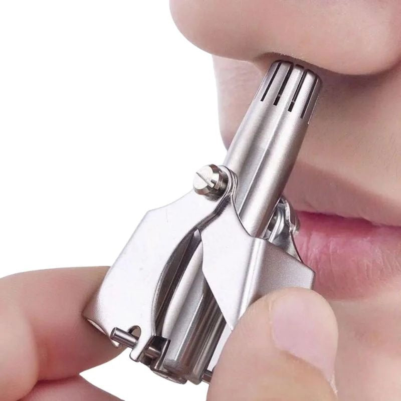 Manual Nose & Ear Hair Trimmer – Stainless Steel Precision Trimming Tool for Safe and Painless Grooming