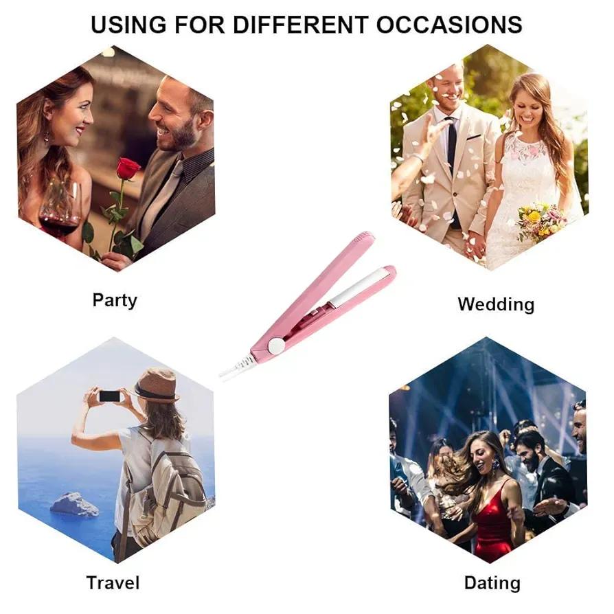 2-in-1 Mini Hair Styler – Straightener & Curler