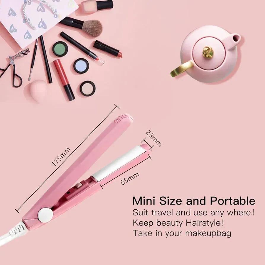 2-in-1 Mini Hair Styler – Straightener & Curler