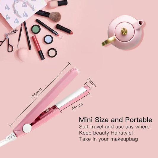 2-in-1 Mini Hair Styler – Straightener & Curler