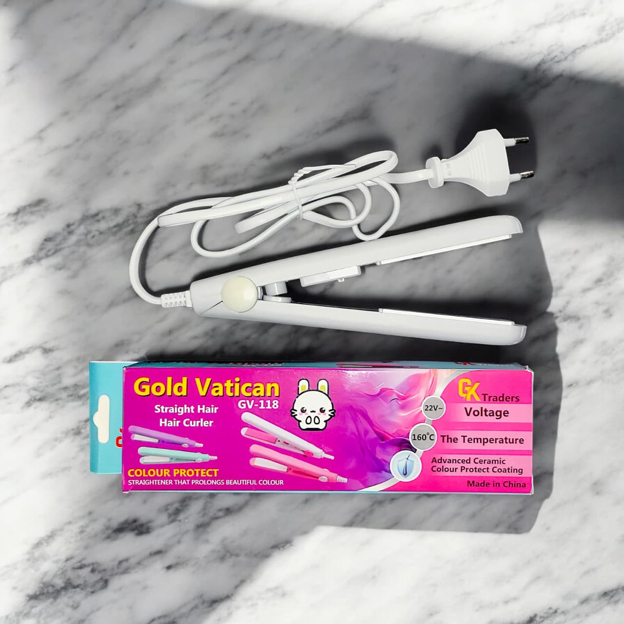 2-in-1 Mini Hair Styler – Straightener & Curler