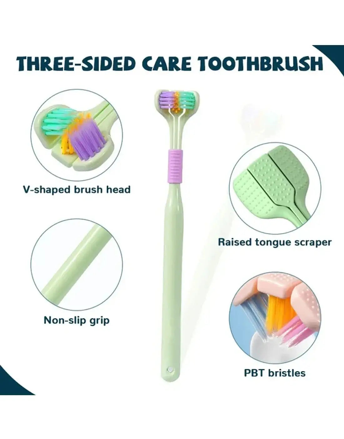 3 Sided Soft Bristles Toothbrush | 360° Deep Cleaning Toothbrush