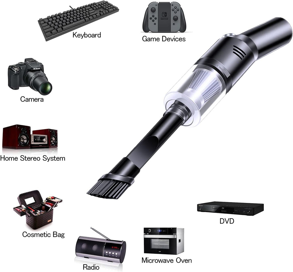 PowerVac 120W Portable Wireless Car Vacuum Mini Cyclone Wet & Dry USB Rechargeable Cleaner