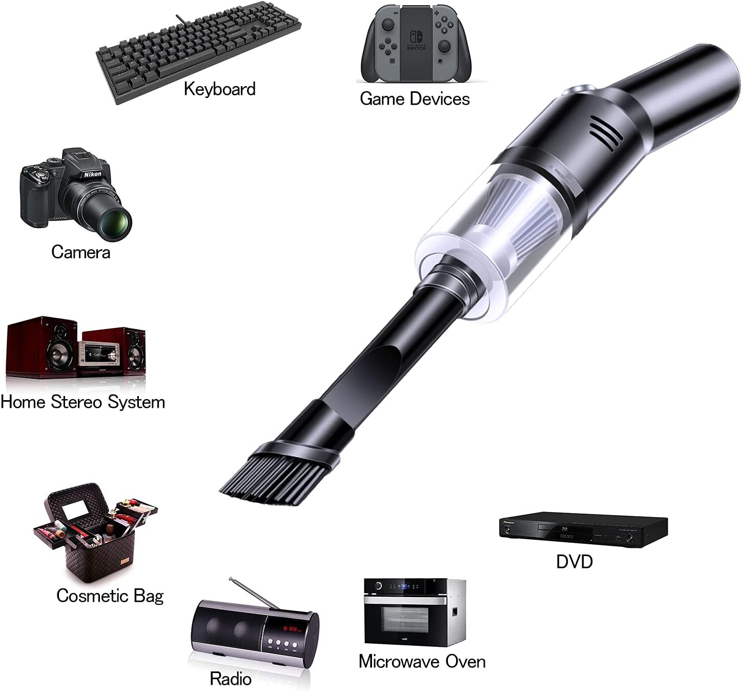 PowerVac 120W Portable Wireless Car Vacuum Mini Cyclone Wet & Dry USB Rechargeable Cleaner