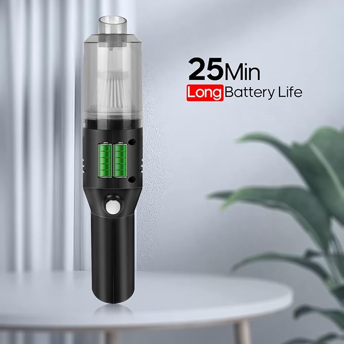 PowerVac 120W Portable Wireless Car Vacuum Mini Cyclone Wet & Dry USB Rechargeable Cleaner