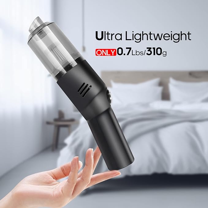 PowerVac 120W Portable Wireless Car Vacuum Mini Cyclone Wet & Dry USB Rechargeable Cleaner