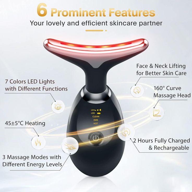 EMS RED LIGHT THERAPY FACE NECK LIFT WRINKLE REMOVER TIGHTEN MASSAGER