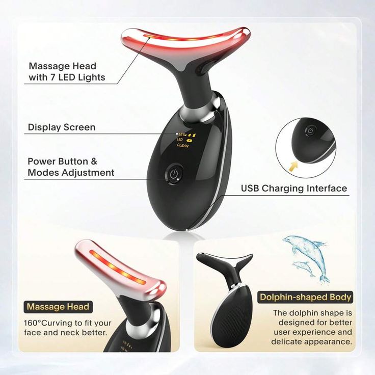 EMS RED LIGHT THERAPY FACE NECK LIFT WRINKLE REMOVER TIGHTEN MASSAGER