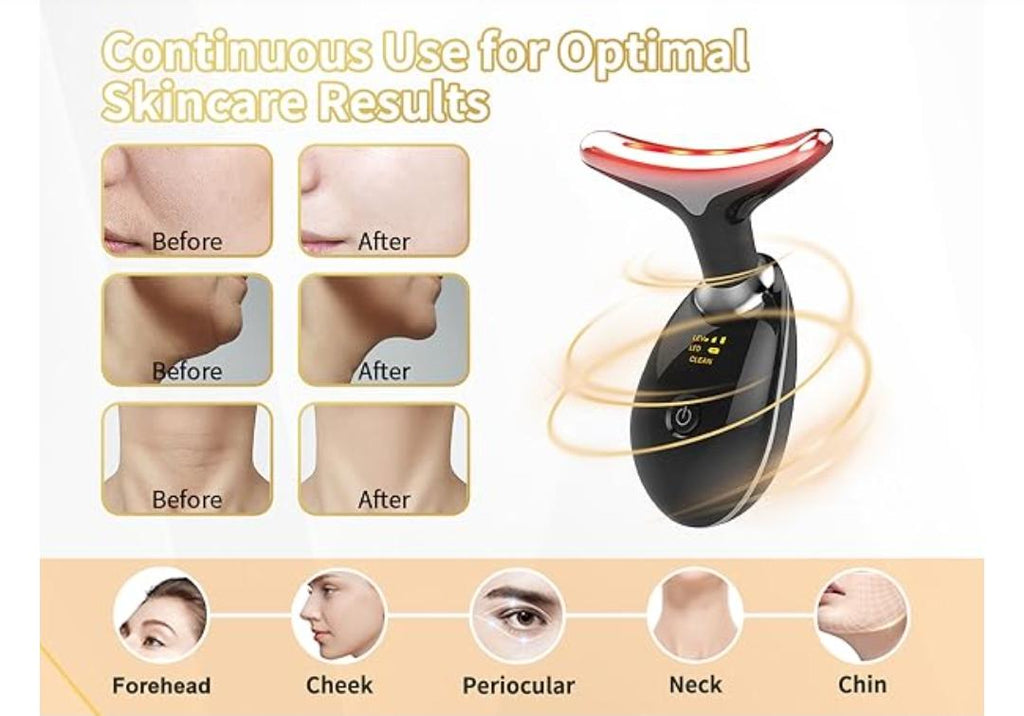 EMS RED LIGHT THERAPY FACE NECK LIFT WRINKLE REMOVER TIGHTEN MASSAGER