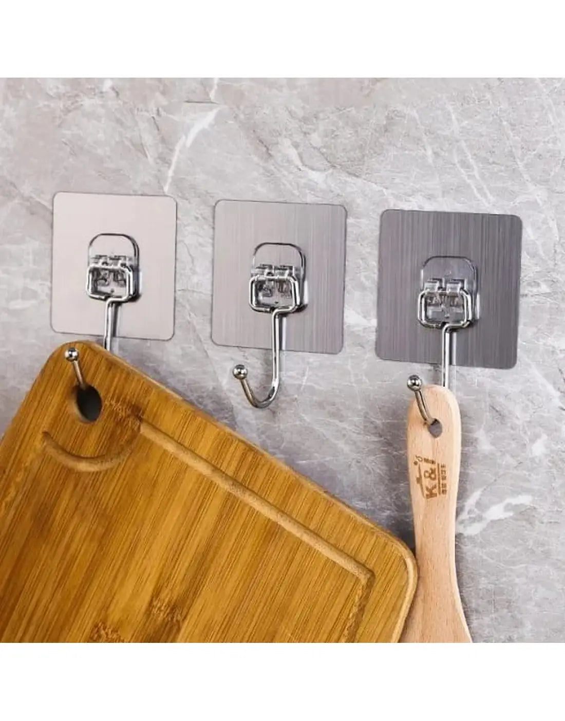 10 Pcs Strong Adhesive Hooks for Hanging | Sticky Hooks for Walls & Tiles