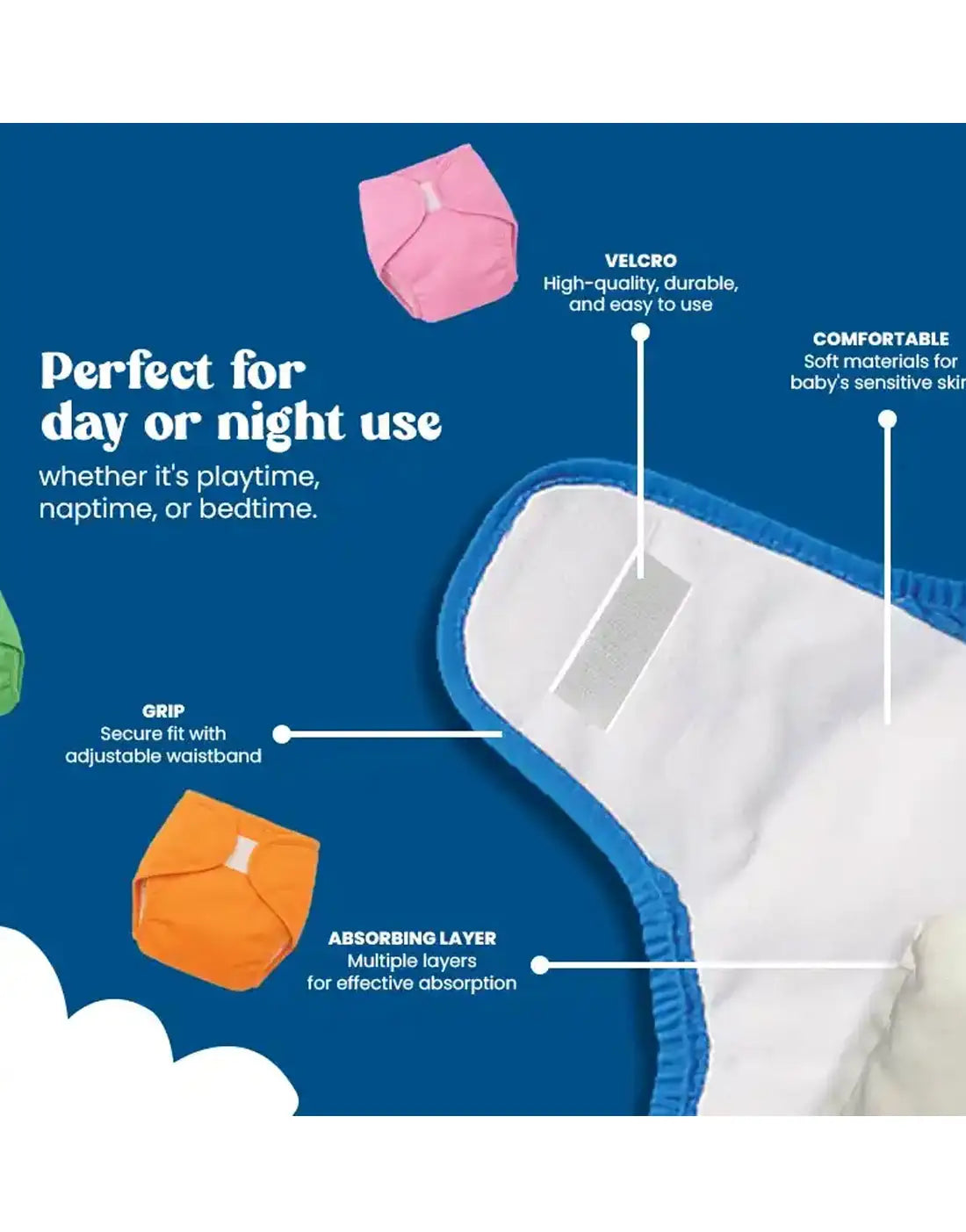 Reusable Baby Diapers - Washable Nappies & Training Pants