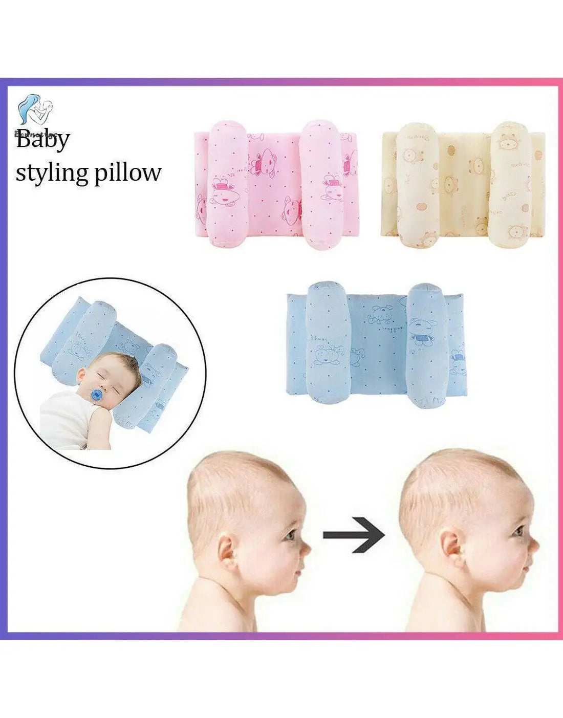 Adjustable Infant Newborn Baby Head Shaping Pillow