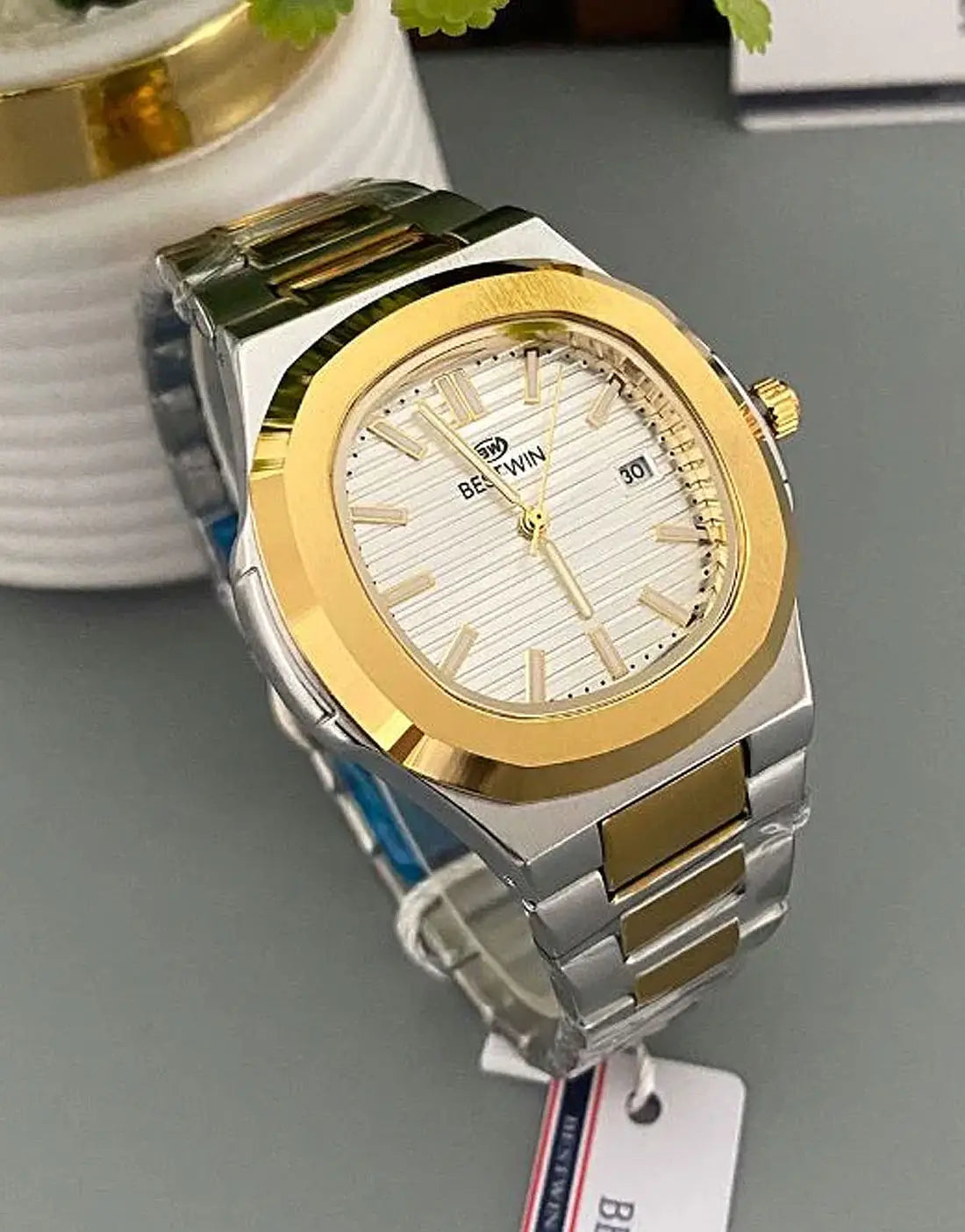 BESTWIN Nautilus Datejust Men’s Luxury Watch with Stainless Steel Chain