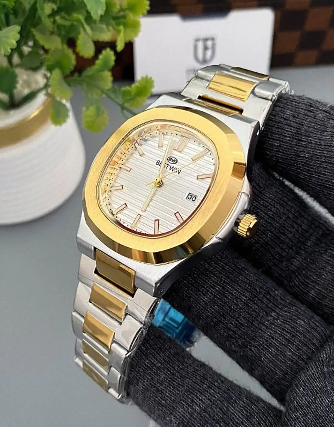 BESTWIN Nautilus Datejust Men’s Luxury Watch with Stainless Steel Chain