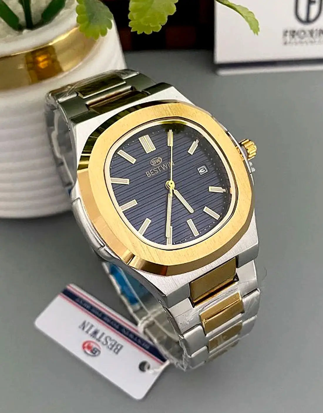 BESTWIN Nautilus Datejust Men’s Luxury Watch with Stainless Steel Chain