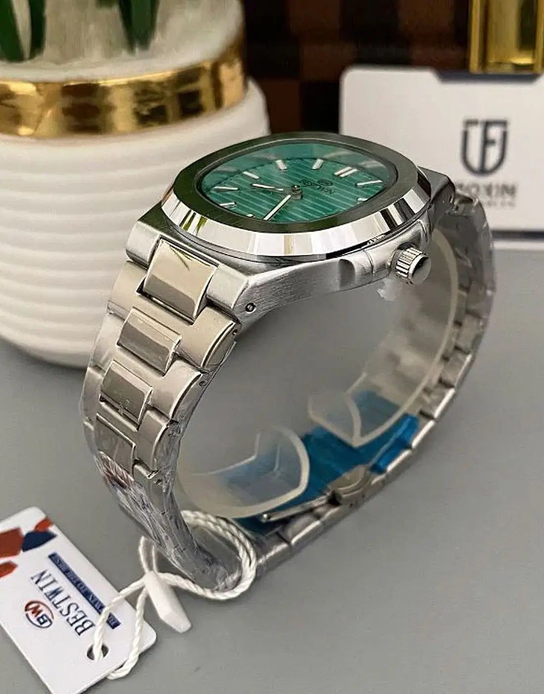 BESTWIN Nautilus Datejust Men’s Luxury Watch with Stainless Steel Chain
