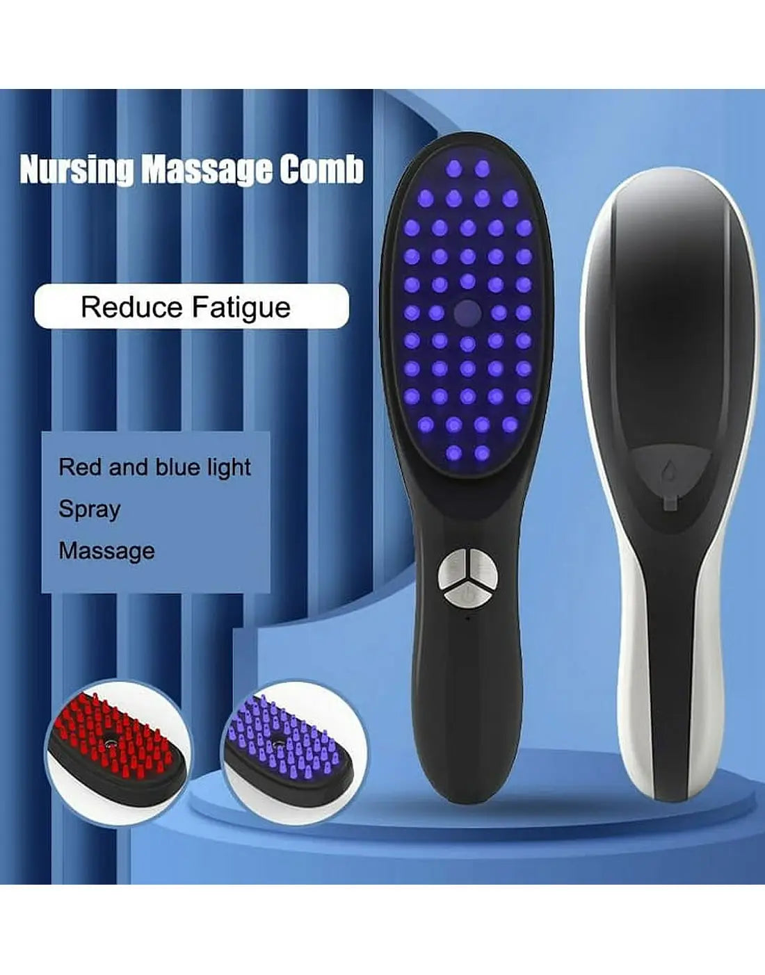 Rechargeable Hair Growth Brush with Steam & Vibration | Hair Therapy Brush