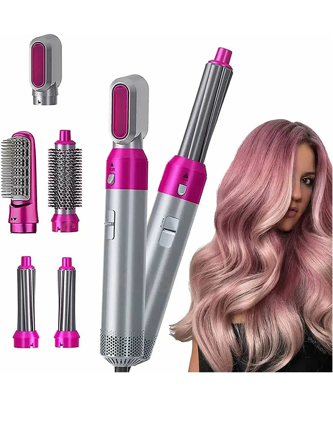 5-In-1 Multifunctional Hot Air Styler: Air Brush, Hair Dryer, Hair Straightener, Hair Curler and Hair Styling Brush