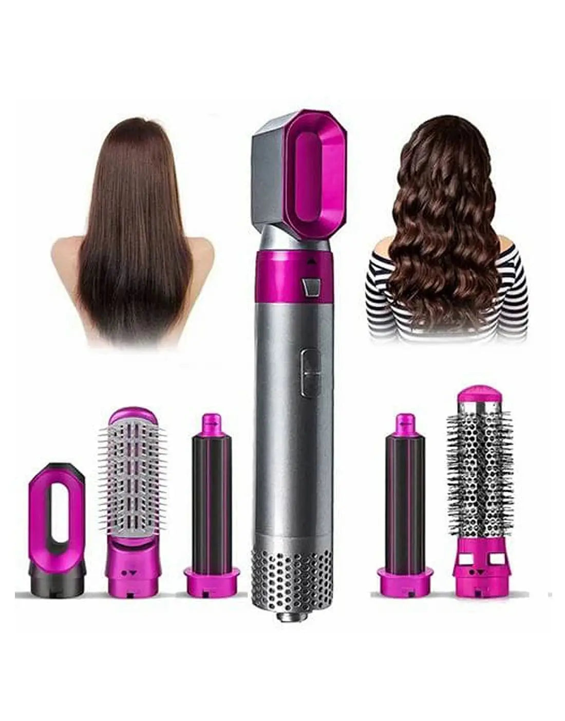 5-In-1 Multifunctional Hot Air Styler: Air Brush, Hair Dryer, Hair Straightener, Hair Curler and Hair Styling Brush