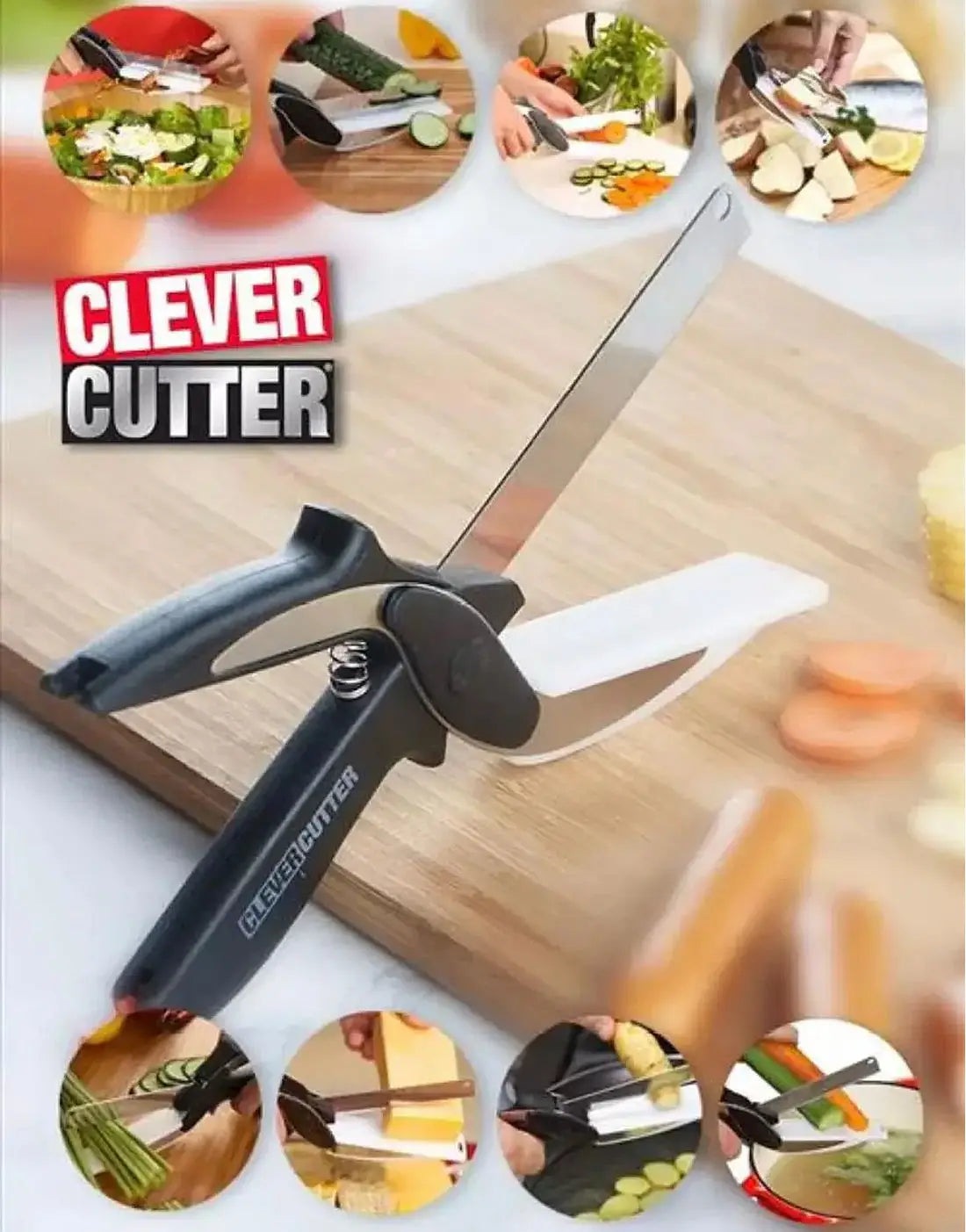 2 in 1 Kitchen Knife & Cutting Board - Great for Food Slicing & Chopping