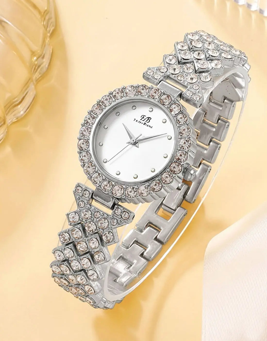 Elegant Rhinestone Studded Ladies Luxury Bracelet Fashion Watch