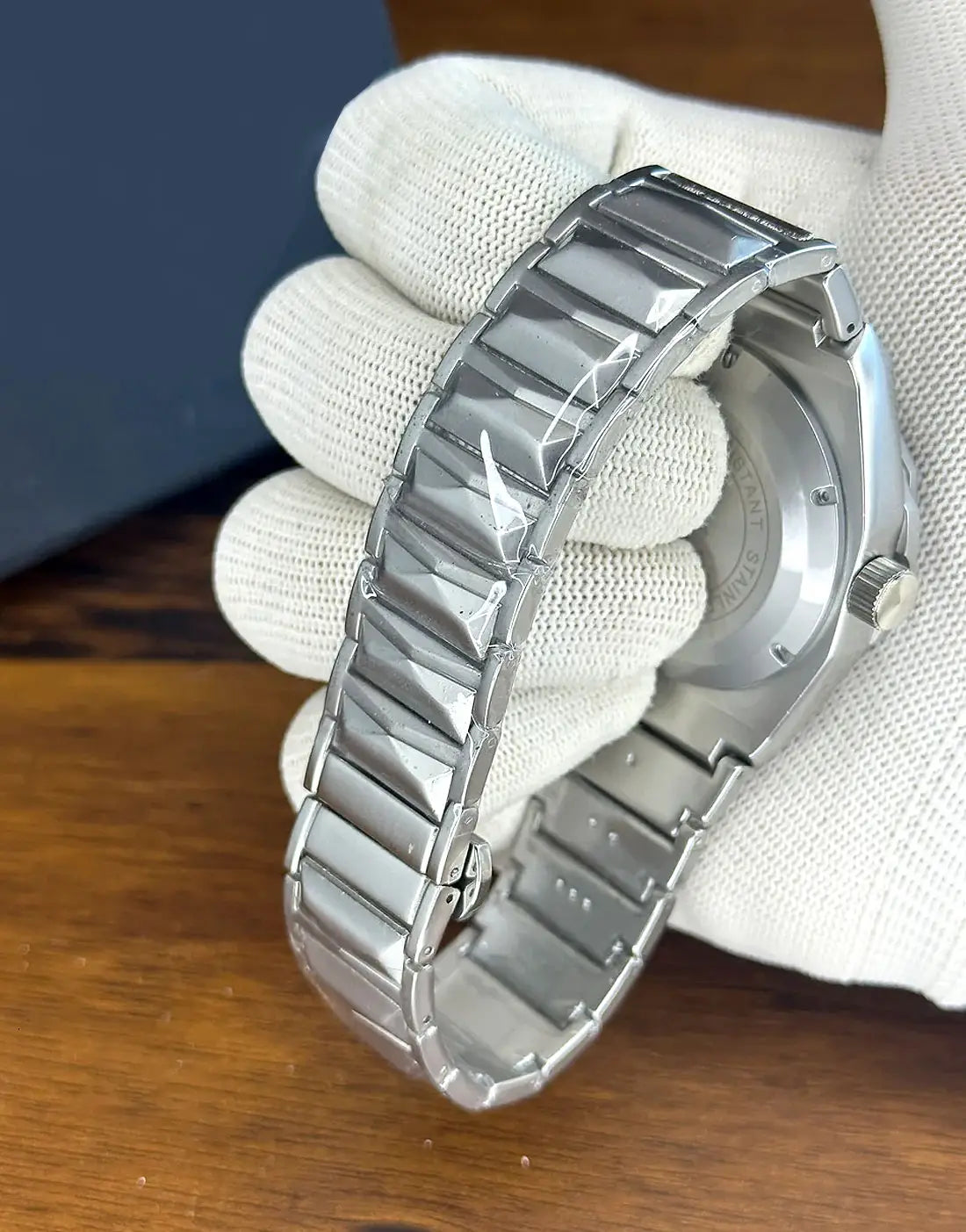 Luxury Diamond Cut Skeleton Men's Watch with Stainless Steel Chain