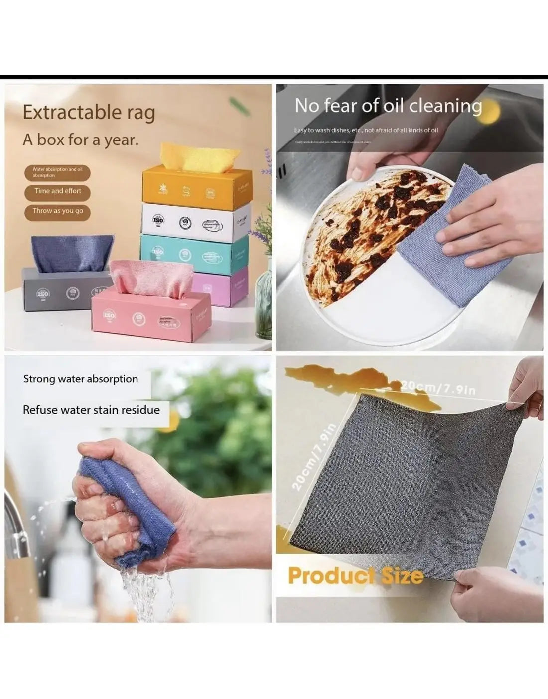 Pack of 20 Microfiber Clothes | Microfiber Cleaning Wipes for Kitchen & Households