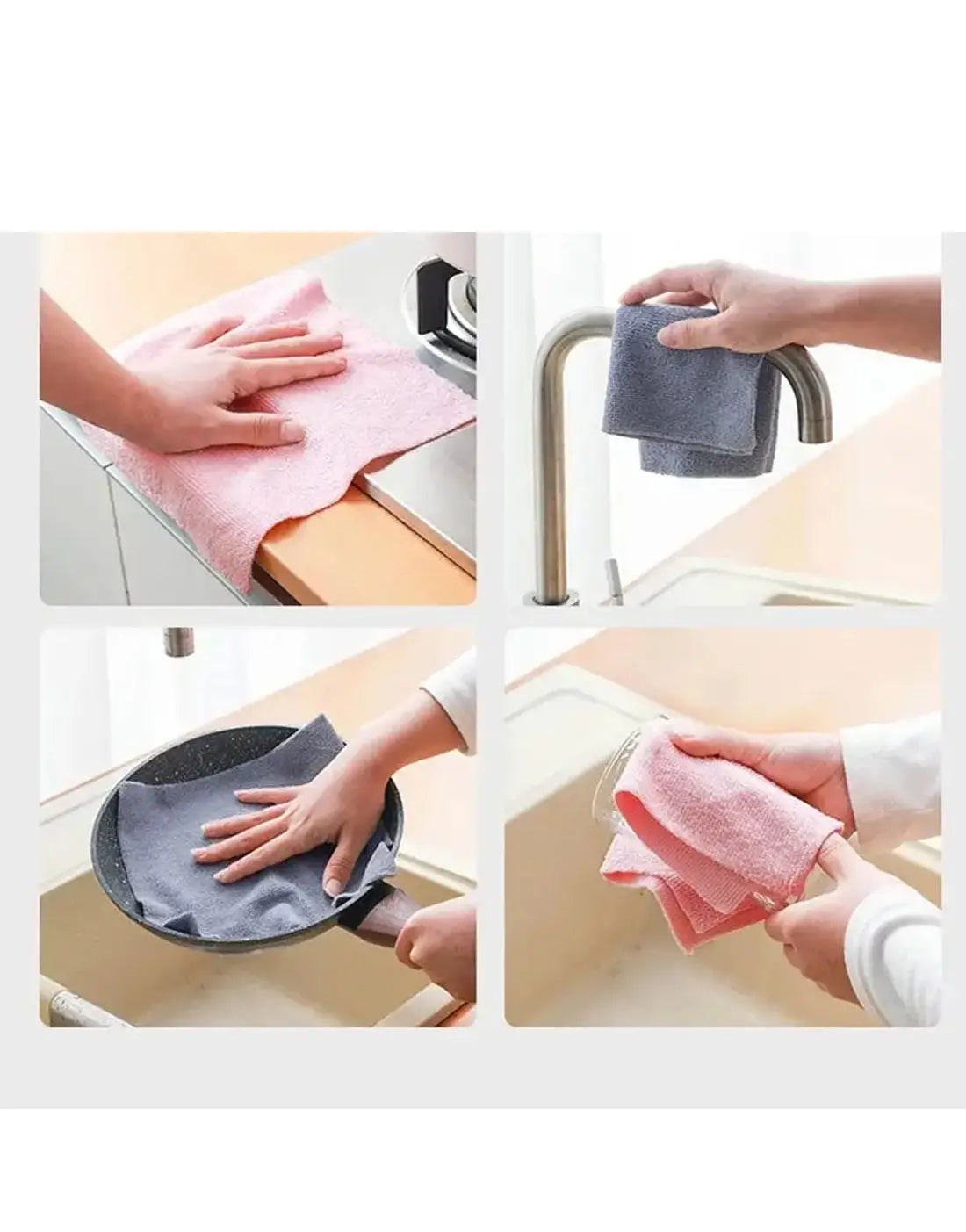 Pack of 20 Microfiber Clothes | Microfiber Cleaning Wipes for Kitchen & Households
