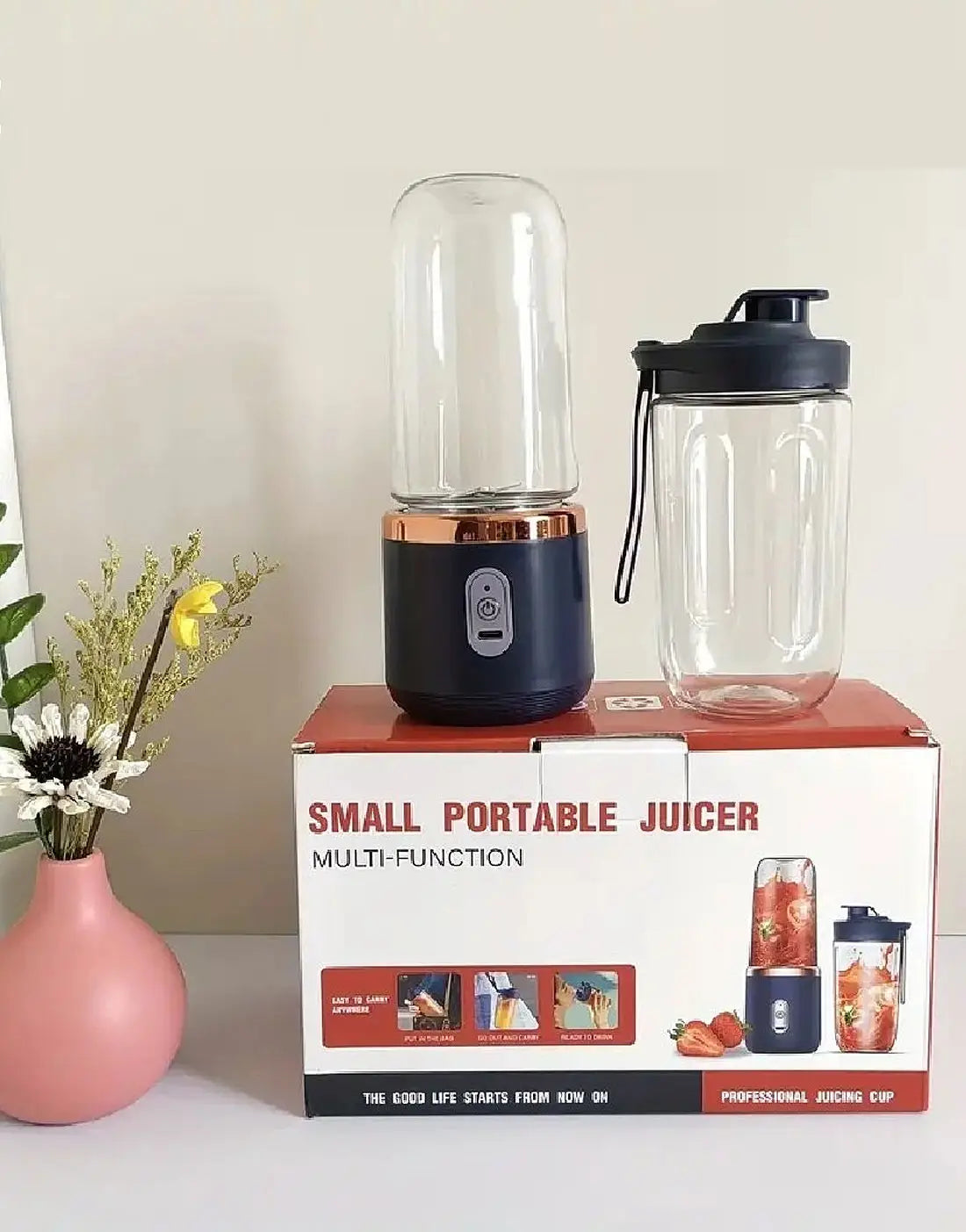 2-In-1 USB Rechargeable Portable Juicer Blender for Smoothies, Shakes, and Frozen Drinks