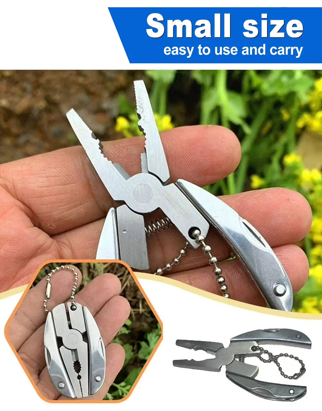 Stainless Steel Outdoor Multi-Tools Plier Knife | Multi Tool Keychain for Camping, Hiking & Everyday Use