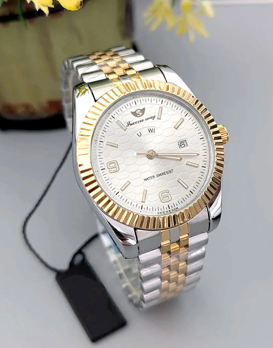 Success Way Day-Date Men's Luxury Watch with Stainless Steel Chain