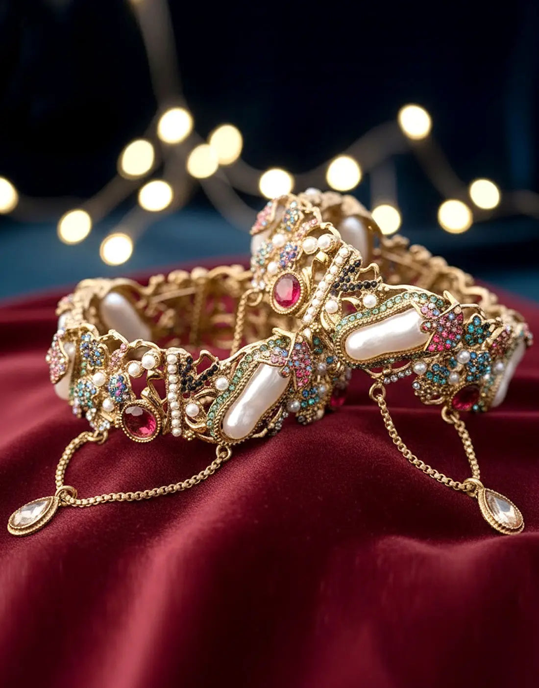 Pair of Intricate Turkish Style Kara Bangles for Girls