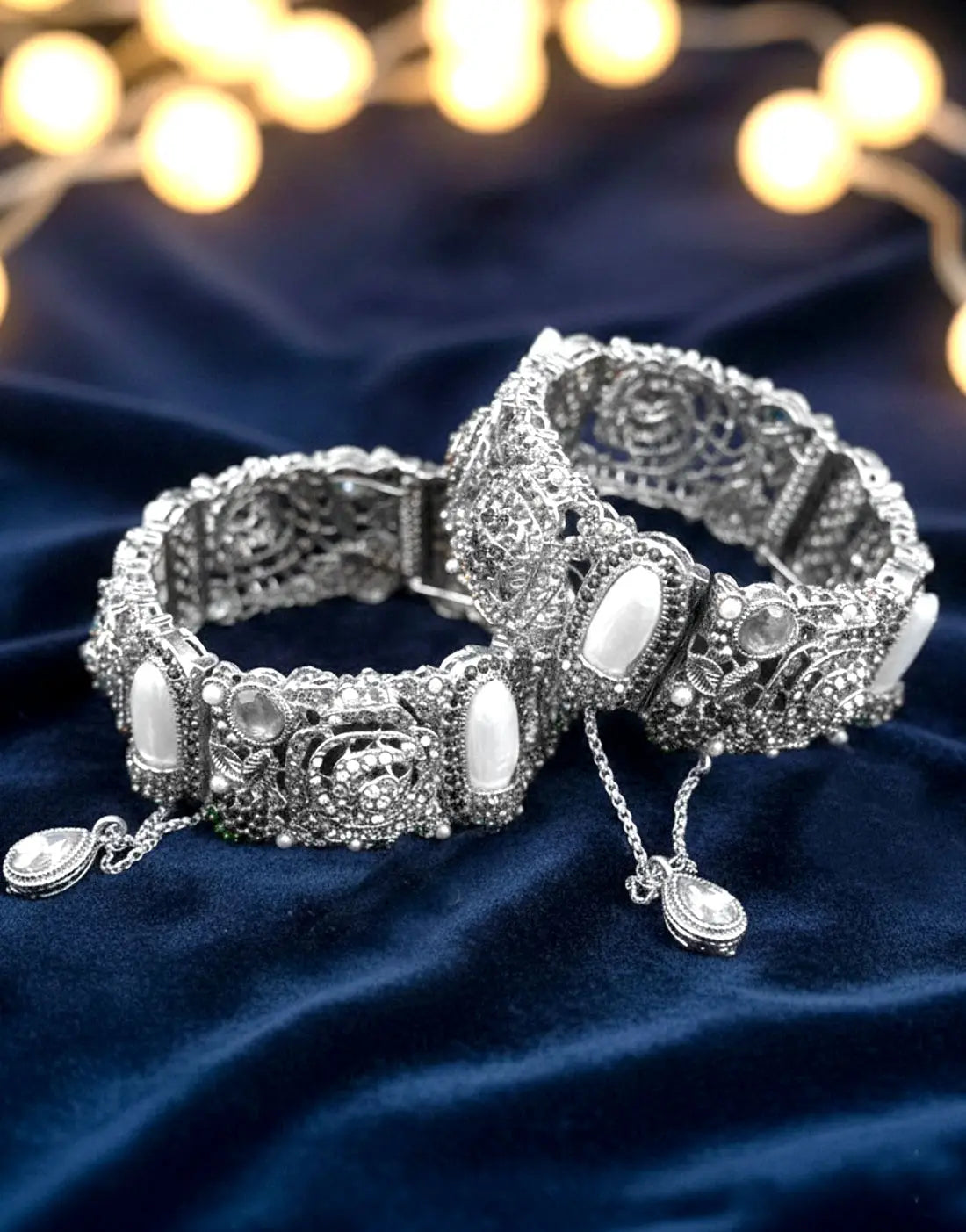 Pair of Intricate Turkish Style Kara Bangles for Girls
