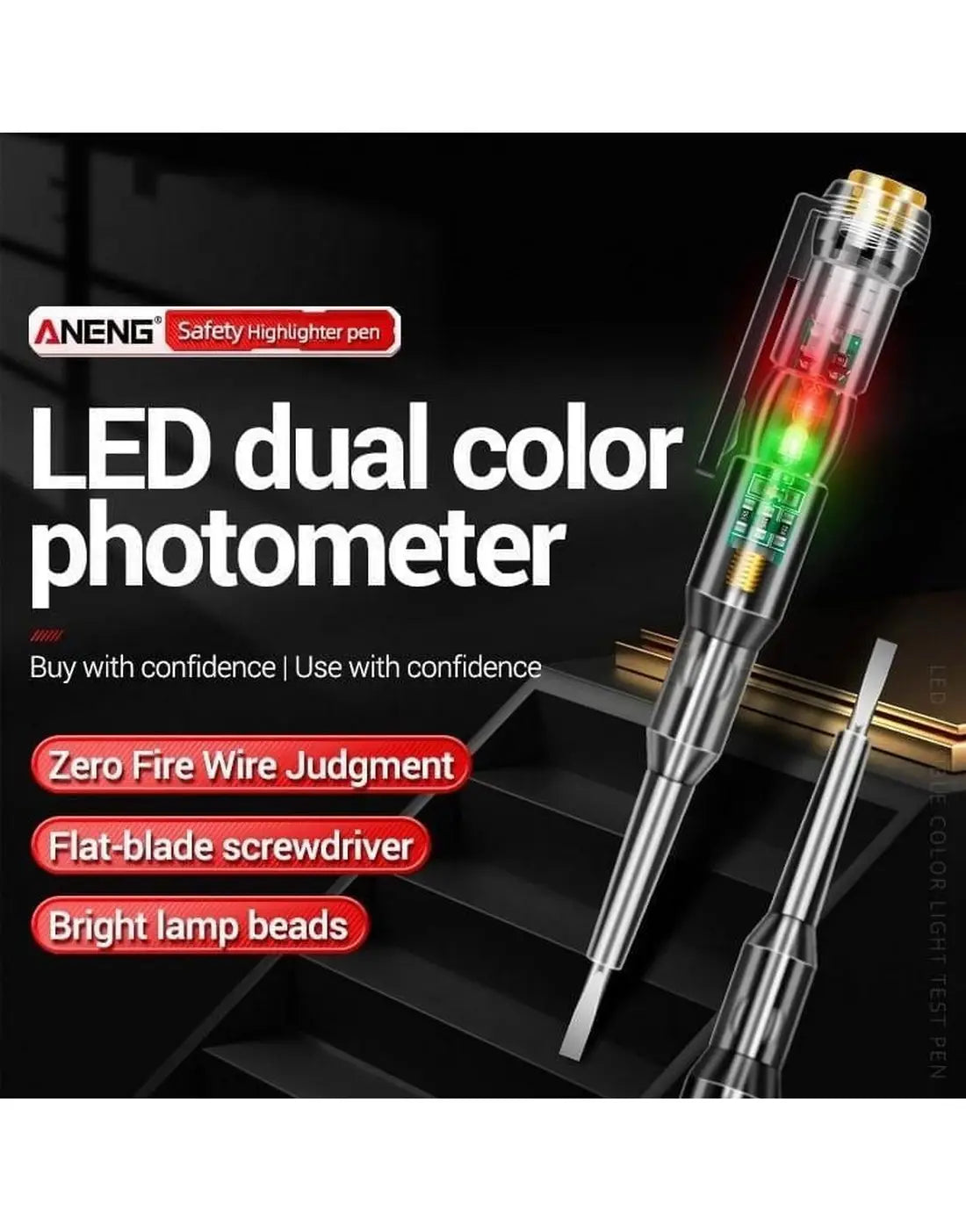 Intelligent LED Indicator Voltage Tester AC/DC 24-250V | Smart Electric Voltage Detector Pen